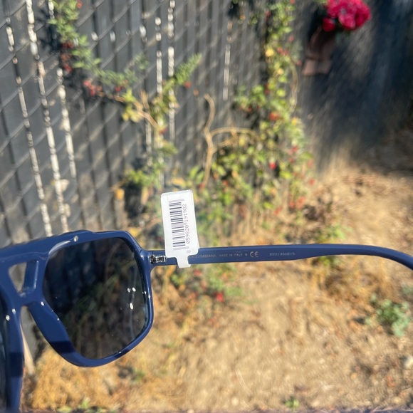 Dolce & Gabbana Gros Grain 60MM Sunglasses blue frame, silver accents. - Picture 13 of 14